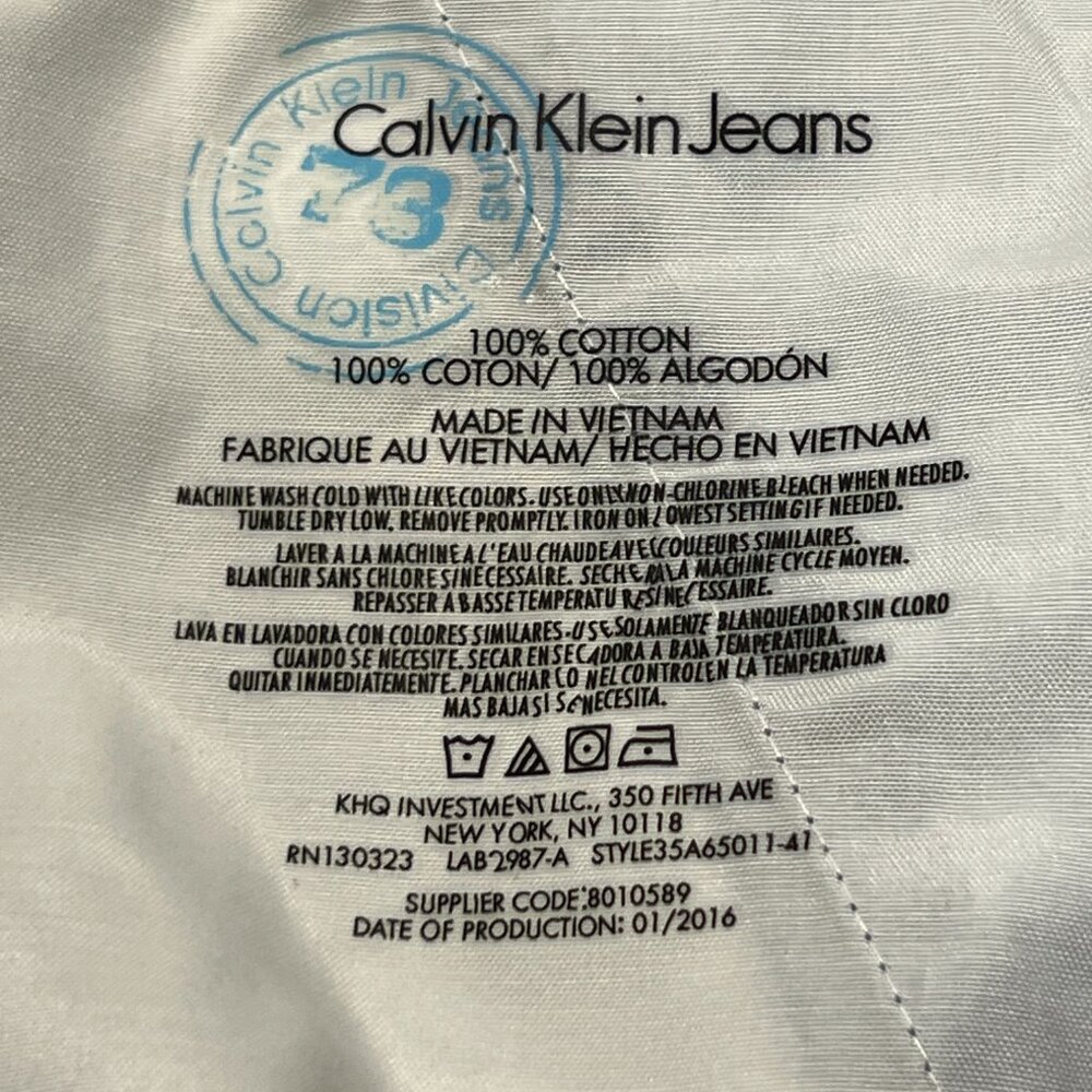 Calvin Klein Jeans Shorts Boys 18 Blue Striped Cotton Bermuda‎ School Beach - Picture 3 of 5